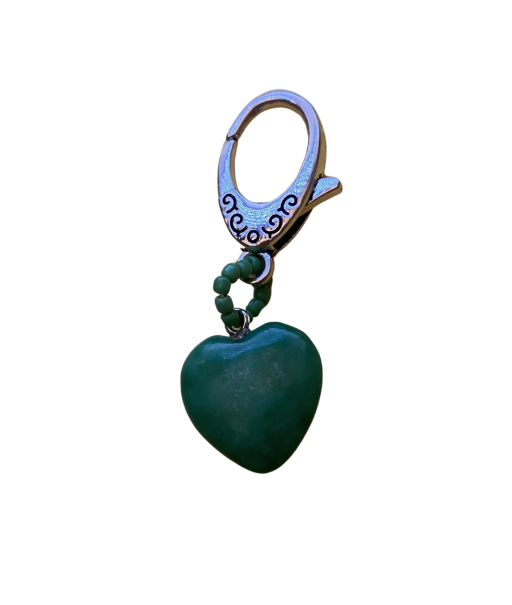 Green Heart Stitch Marker handmade by Monse's Crochet Creations