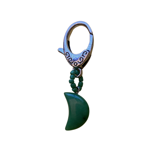 Green Moon Stitch Marker handmade by Monse's Crochet Creations