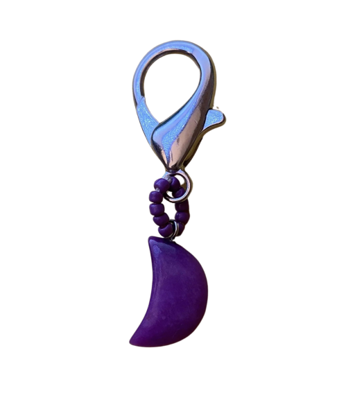 Purple Moon Stitch Marker handmade by Monse's Crochet Creations